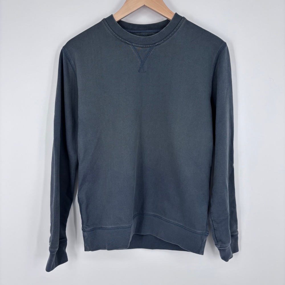 Everlane Uniform The French Terry Crew Sweatshirt Size S Blue Gray Pullover Top